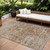 9' X 12' Coral Terra Cotta And Beige Floral Washable Indoor Outdoor Area Rug