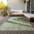9' X 12' Olive Green And Artichoke Green Geometric Washable Indoor Outdoor Area Rug