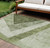 9' X 12' Olive Green And Artichoke Green Geometric Washable Indoor Outdoor Area Rug