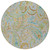 8' Round Gray and Gold Round Paisley Washable Non Skid Indoor Outdoor Area Rug