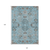 10' X 14' Sky Blue Gray And Charcoal Floral Washable Indoor Outdoor Area Rug