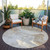 8' Ivory And Beige Round Abstract Washable Indoor Outdoor Area Rug - Ivory, Beige