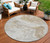 8' Ivory And Beige Round Abstract Washable Indoor Outdoor Area Rug - Ivory, Beige
