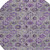 8' Purple And Gray Round Floral Washable Indoor Outdoor Area Rug - Purple, Gray