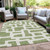9' X 12' Green And Ivory Abstract Washable Indoor Outdoor Area Rug Transitional Style - Green, Ivory Color