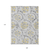 9' X 12' Silver Gray And Gold Floral Washable Indoor Outdoor Area Rug