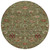 8' Fern Green Brown And Red Round Floral Washable Indoor Outdoor Area Rug