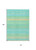 10' X 14' Aqua Green And Yellow Striped Washable Indoor Outdoor Area Rug
