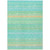 10' X 14' Aqua Green And Yellow Striped Washable Indoor Outdoor Area Rug