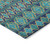 9' X 12' Teal Blue And Navy Blue Quatrefoil Washable Indoor Outdoor Area Rug