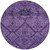 8' Eggplant Purple And Plum Round Floral Washable Indoor Outdoor Area Rug