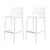 Set of Two 30" White Faux Rattan Low Back Outdoor Bar Height Chairs