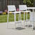 Set of Two 30" White Faux Rattan Low Back Outdoor Bar Height Chairs
