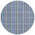 8' Navy Blue Ivory And Brown Round Plaid Washable Indoor Outdoor Area Rug