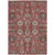 8' X 10' Red Beige And Charcoal Oriental Washable Indoor Outdoor Area Rug