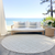 8' Ivory And Beige Round Geometric Washable Indoor Outdoor Area Rug