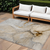 9' X 12' Beige Abstract Washable Non Skid Indoor Outdoor Area Rug