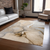 9' X 12' Beige Abstract Washable Non Skid Indoor Outdoor Area Rug