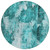 8' Round Teal Round Floral Washable Non Skid Indoor Outdoor Area Rug - Teal Blue