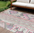 10' X 14' Pink Gray And Ivory Aztec Washable Indoor Outdoor Area Rug
