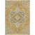 9' X 12' Gold Beige And Blue Oriental Washable Indoor Outdoor Area Rug