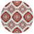 8' Red And Beige Round Medallion Washable Indoor Outdoor Area Rug