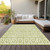 9' X 12' Sage And Ivory Geometric Washable Indoor Outdoor Area Rug - Sage, Ivory
