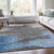 8' X 10' Denim Blue And Gray Abstract Washable Indoor Outdoor Area Rug - Denim Blue, Gray