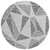 8' Pewter Charcoal And Gray Round Geometric Washable Indoor Outdoor Area Rug