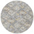 8' Gray And Brown Round Geometric Washable Indoor Outdoor Area Rug