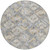 8' Gray And Brown Round Geometric Washable Indoor Outdoor Area Rug