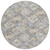 8' Gray And Brown Round Geometric Washable Indoor Outdoor Area Rug