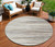 8' Ivory Brown And Gray Round Striped Washable Indoor Outdoor Area Rug