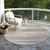 8' Ivory Brown And Gray Round Striped Washable Indoor Outdoor Area Rug