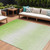 9' X 12' Lime Green And Ivory Striped Washable Indoor Outdoor Area Rug