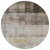 8' Round Brown Round Ombre Washable Non Skid Indoor Outdoor Area Rug