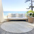 8' Ivory And Beige Round Striped Washable Indoor Outdoor Area Rug Transitional Style - Ivory, Beige Color