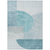 9' X 12' Teal Blue And Silver Geometric Washable Indoor Outdoor Area Rug