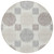 8' Ivory Brown And Gray Round Geometric Washable Indoor Outdoor Area Rug