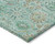 8' Aqua And Beige Round Floral Washable Indoor Outdoor Area Rug