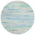 8' Teal Blue And Ivory Round Abstract Washable Indoor Outdoor Area Rug - Teal Blue, Ivory