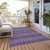 10' X 14' Purple Striped Washable Non Skid Indoor Outdoor Area Rug