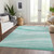 10' X 14' Aqua And Sky Blue Abstract Washable Indoor Outdoor Area Rug