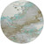 8' Teal Blue And Brown Round Abstract Washable Indoor Outdoor Area Rug - Teal Blue, Brown