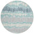 8' Teal Blue Aqua And Silver Round Striped Washable Indoor Outdoor Area Rug