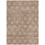 9' X 12' Terra Cotta And Beige Floral Washable Indoor Outdoor Area Rug