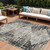 8' X 10' Black And Ivory Geometric Washable Indoor Outdoor Area Rug - Black, Ivory