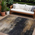 10' X 14' Charcoal Tan And Beige Abstract Washable Indoor Outdoor Area Rug