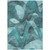 8' X 10' Teal Abstract Washable Non Skid Indoor Outdoor Area Rug Contemporary Style - Teal Blue Color