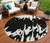 8' Black And Ivory Round Abstract Washable Indoor Outdoor Area Rug Transitional Style - Black, Ivory Color